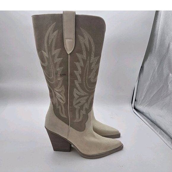 Dolce Vita Women's Blanch Fashion Boot size western cream white tan Cowboy 9.5 - Picture 4 of 11